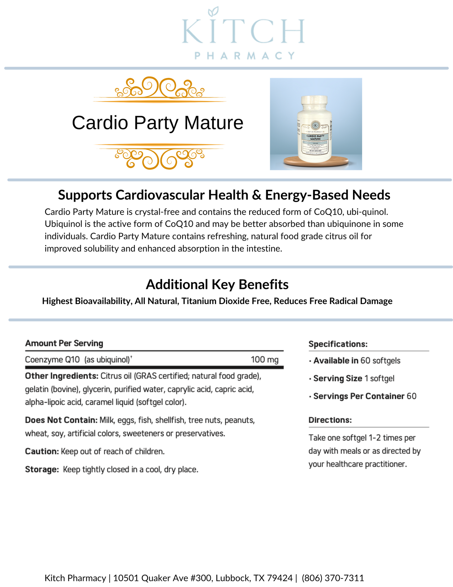 CARDIO PARTY MATURE (Crystal-free CoQ10)