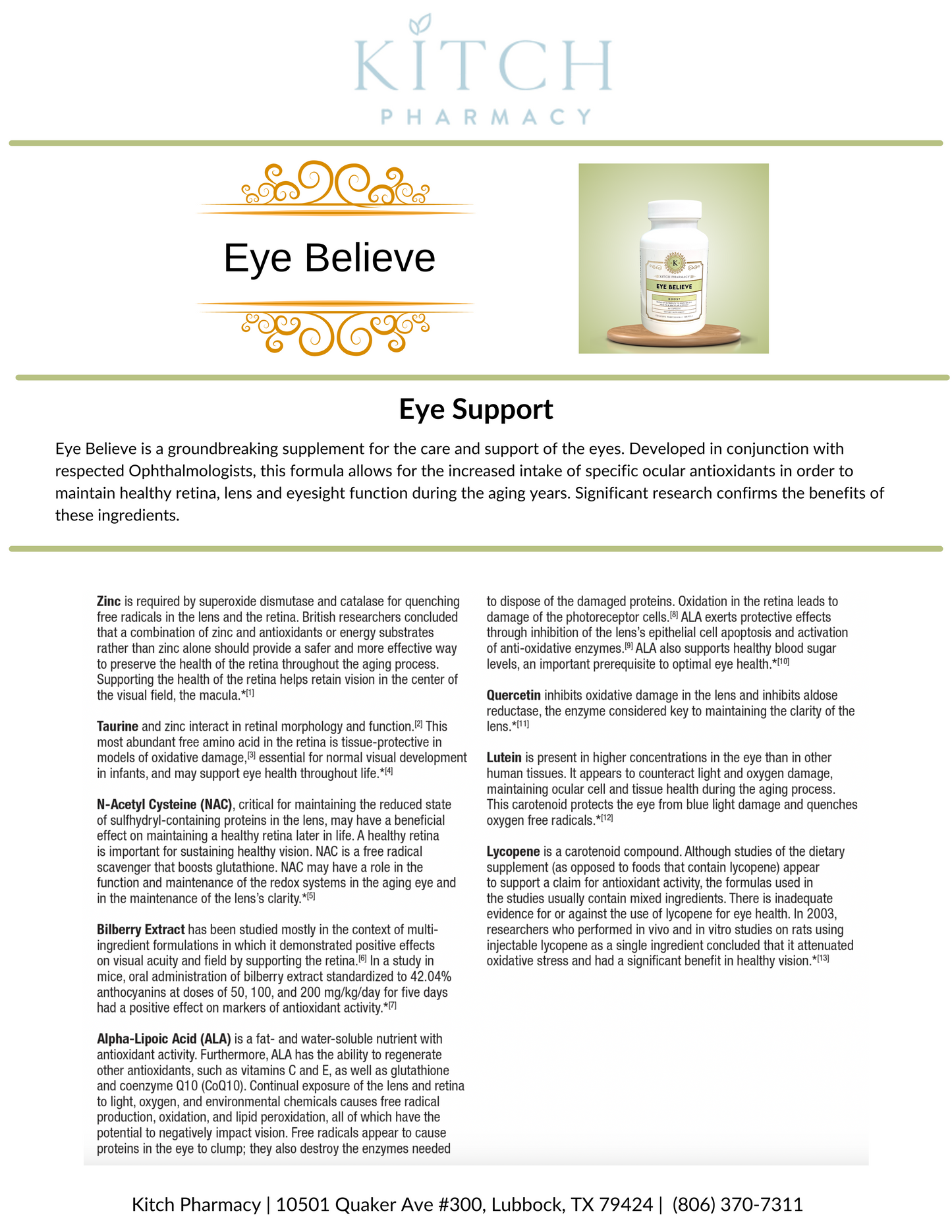 EYE BELIEVE (Eye Health Supplement)