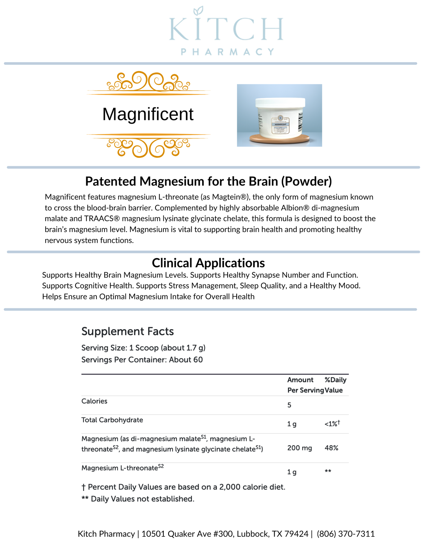 MAGNIFICENT (Advanced Brain and Magnesium Support)