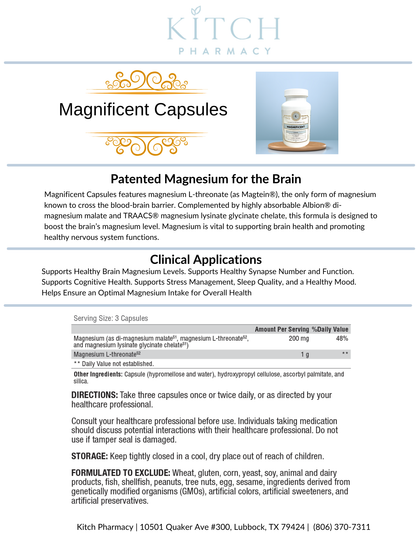 Magnificent Capsules (Magnesium for Brain Health)