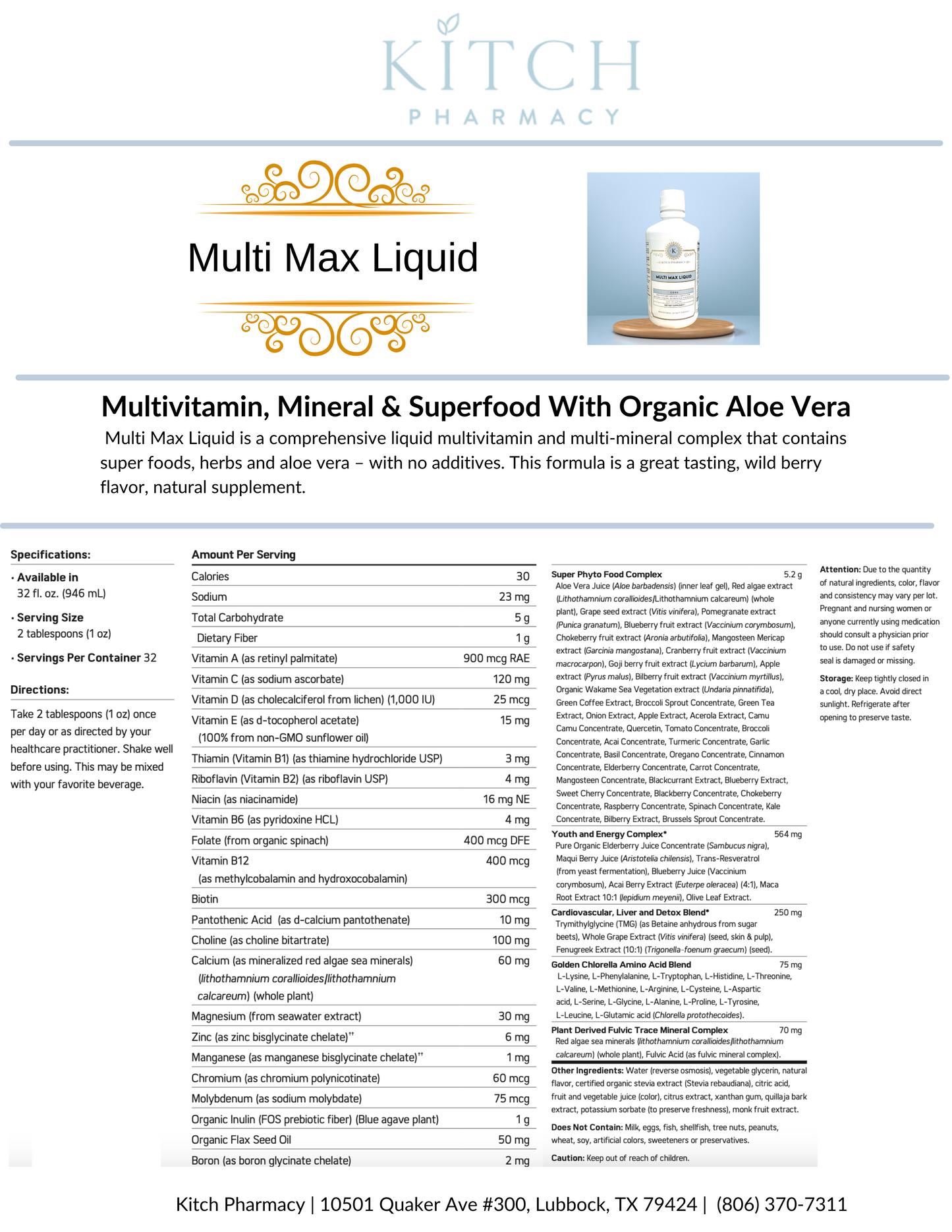 MULTI MAX LIQUID (Multivitamin & Superfood Formula)