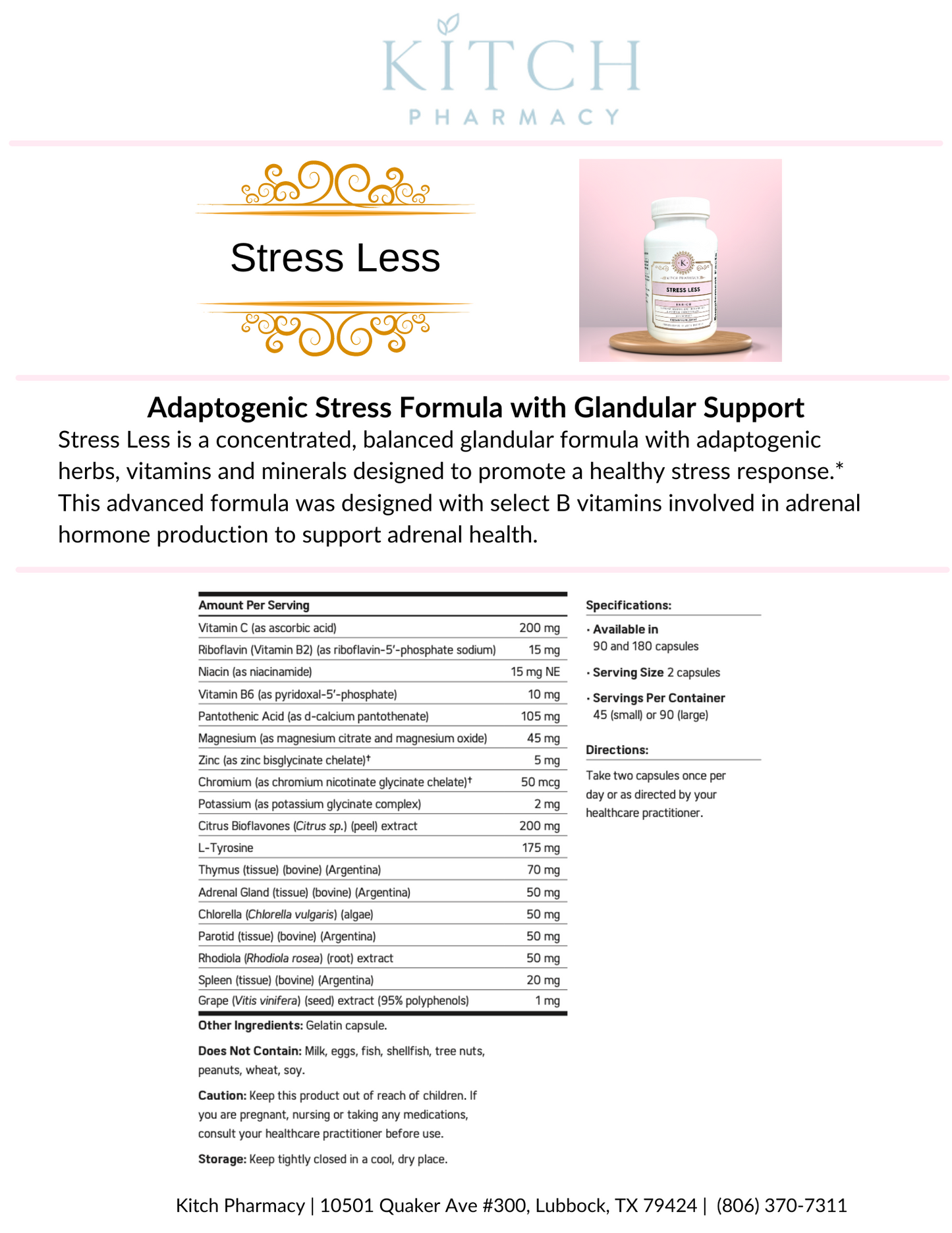 Stress Less (Comprehensive Adrenal Support Formula)