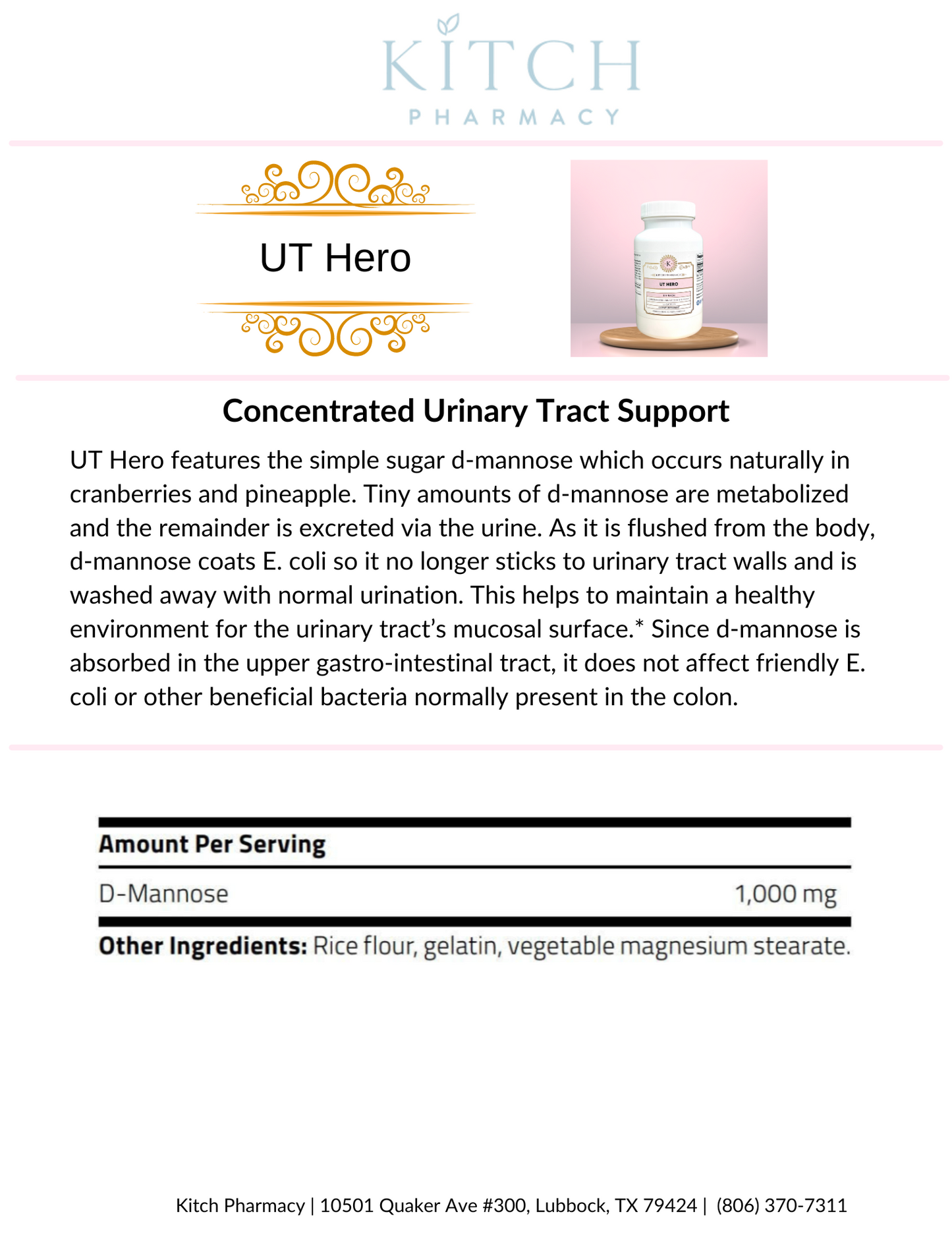 UT HERO (Support for Urinary Tract Health)