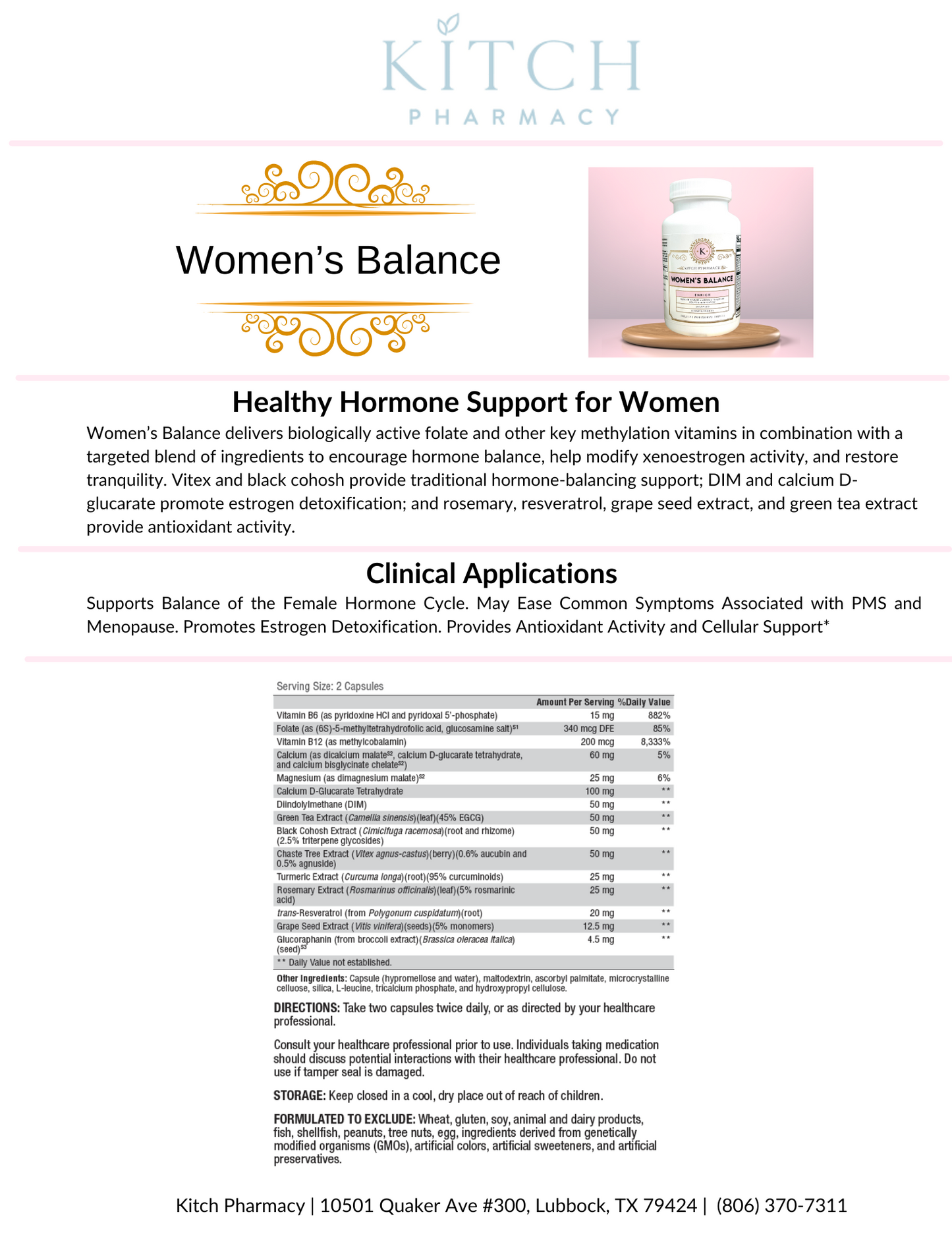 WOMEN'S BALANCE (Hormonal Support for Women)