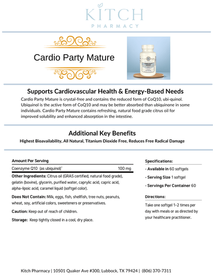 CARDIO PARTY MATURE (Crystal - free CoQ10) - Kitch Pharmacy