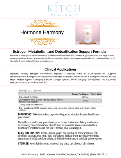 HORMONE HARMONY (Healthy Estrogen Metabolism) - Kitch Pharmacy