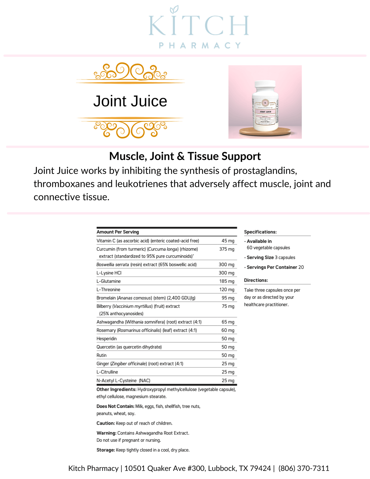 JOINT JUICE (Joint & Muscle Support) - Kitch Pharmacy