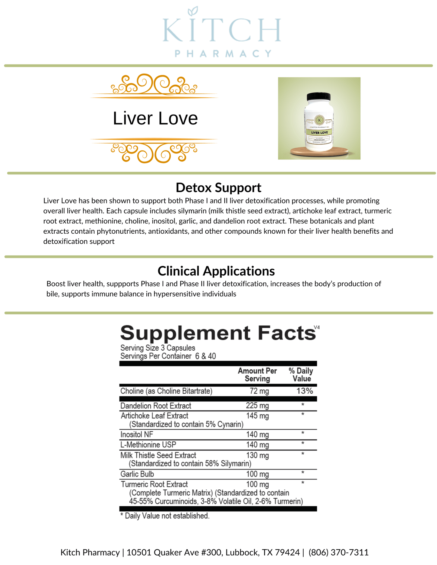 LIVER LOVE (Liver Health Support) - Kitch Pharmacy