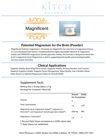 MAGNIFICENT (Advanced Brain and Magnesium Support) - Kitch Pharmacy