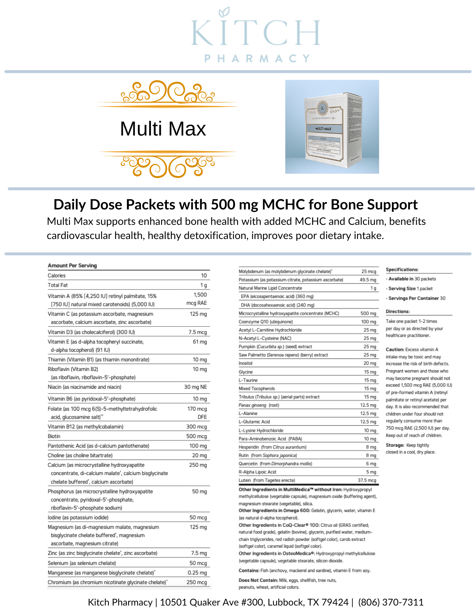 MULTI MAX (Daily Multivitamin Packs) - Kitch Pharmacy