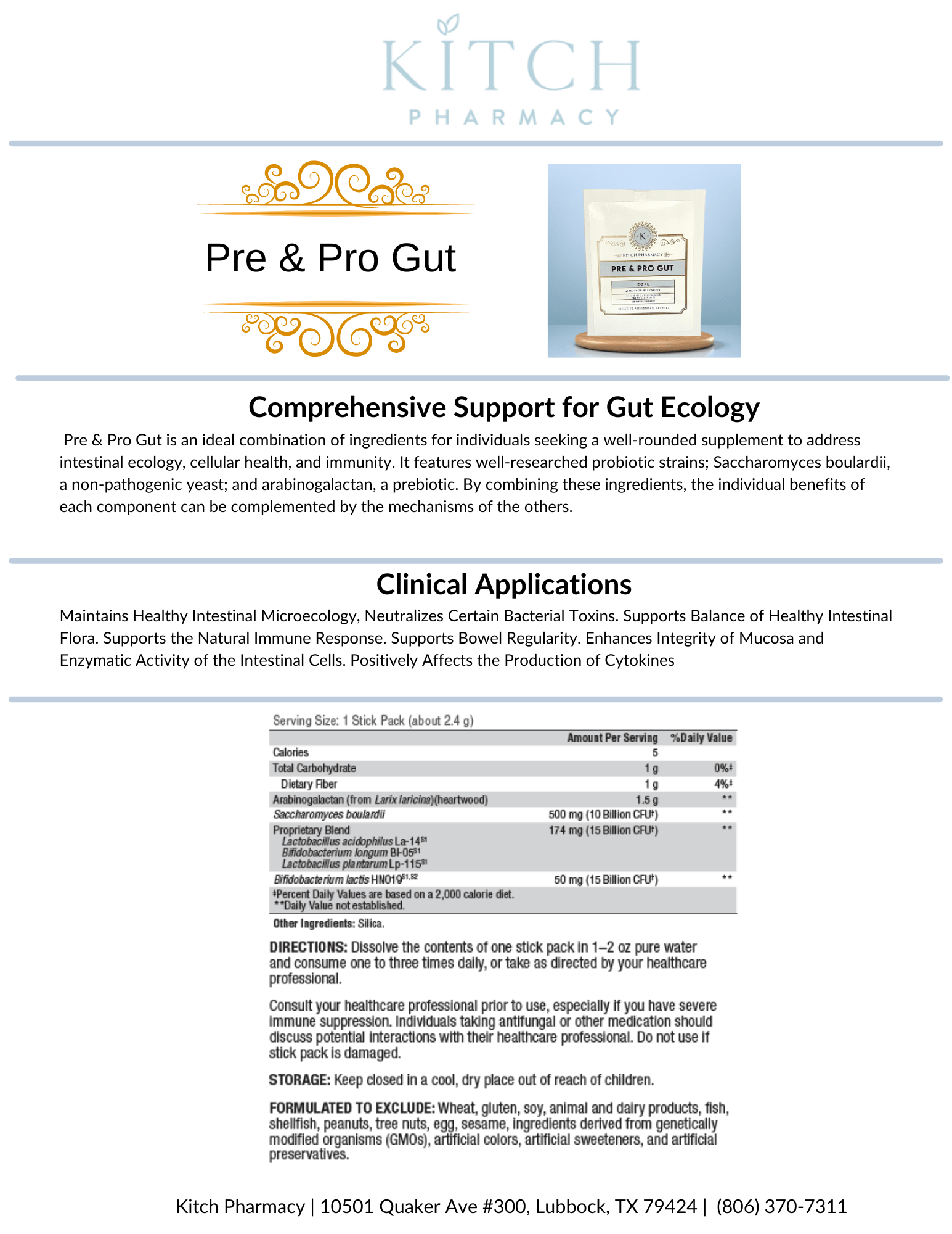 PRE & PRO GUT (Advanced Prebiotic & Probiotic) - Kitch Pharmacy