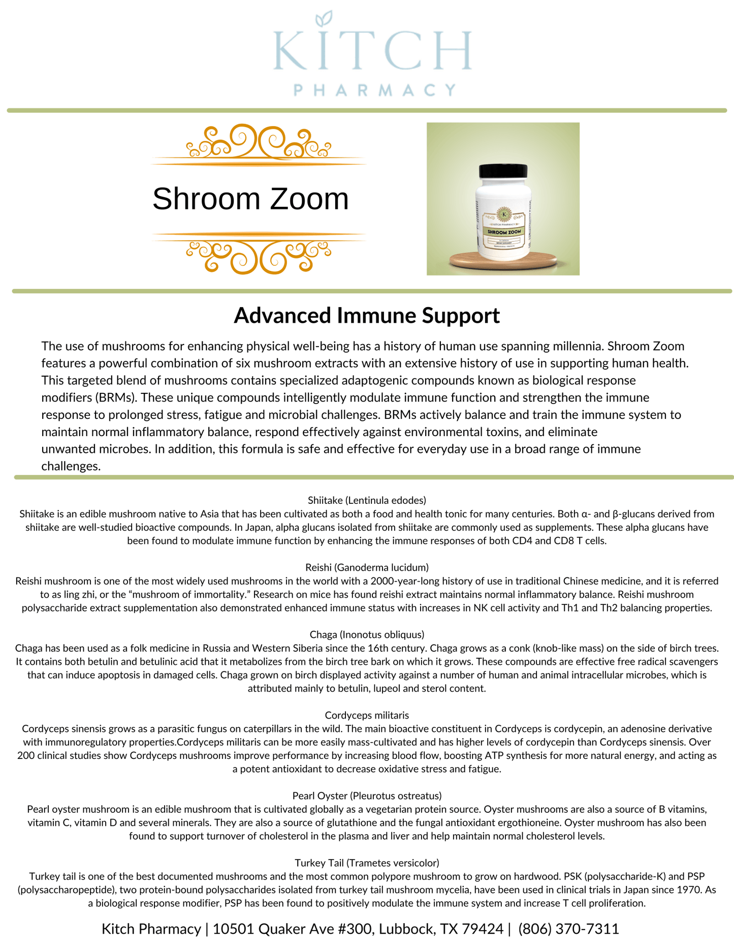 SHROOM ZOOM (Immune Support Mushroom) - Kitch Pharmacy