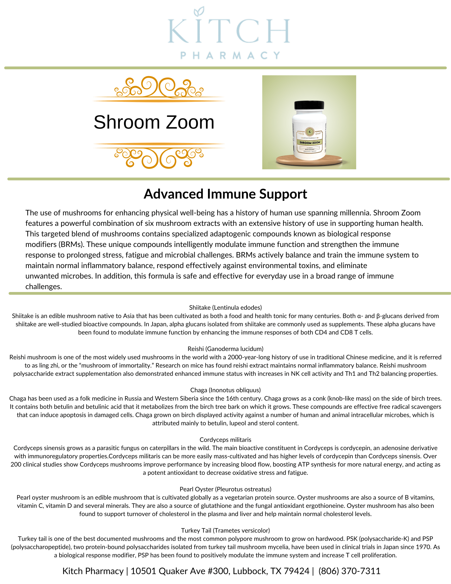 SHROOM ZOOM (Immune Support Mushroom) - Kitch Pharmacy