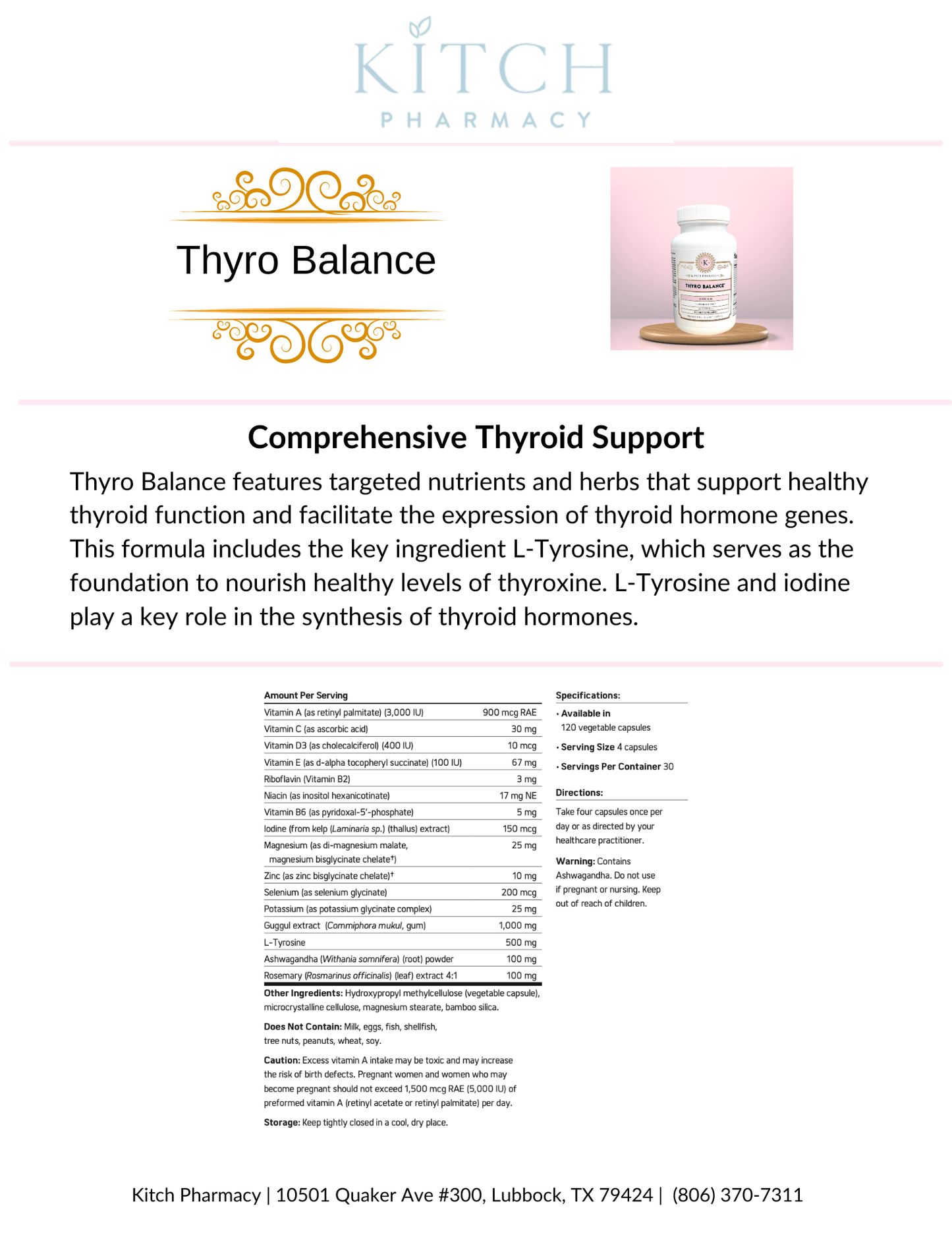 THYRO BALANCE (Thyroid Health) - Kitch Pharmacy