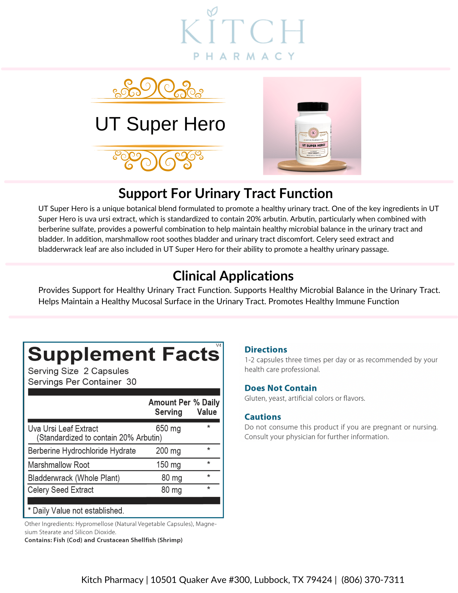 UT SUPER HERO (Support for Urinary Tract Health) - Kitch Pharmacy