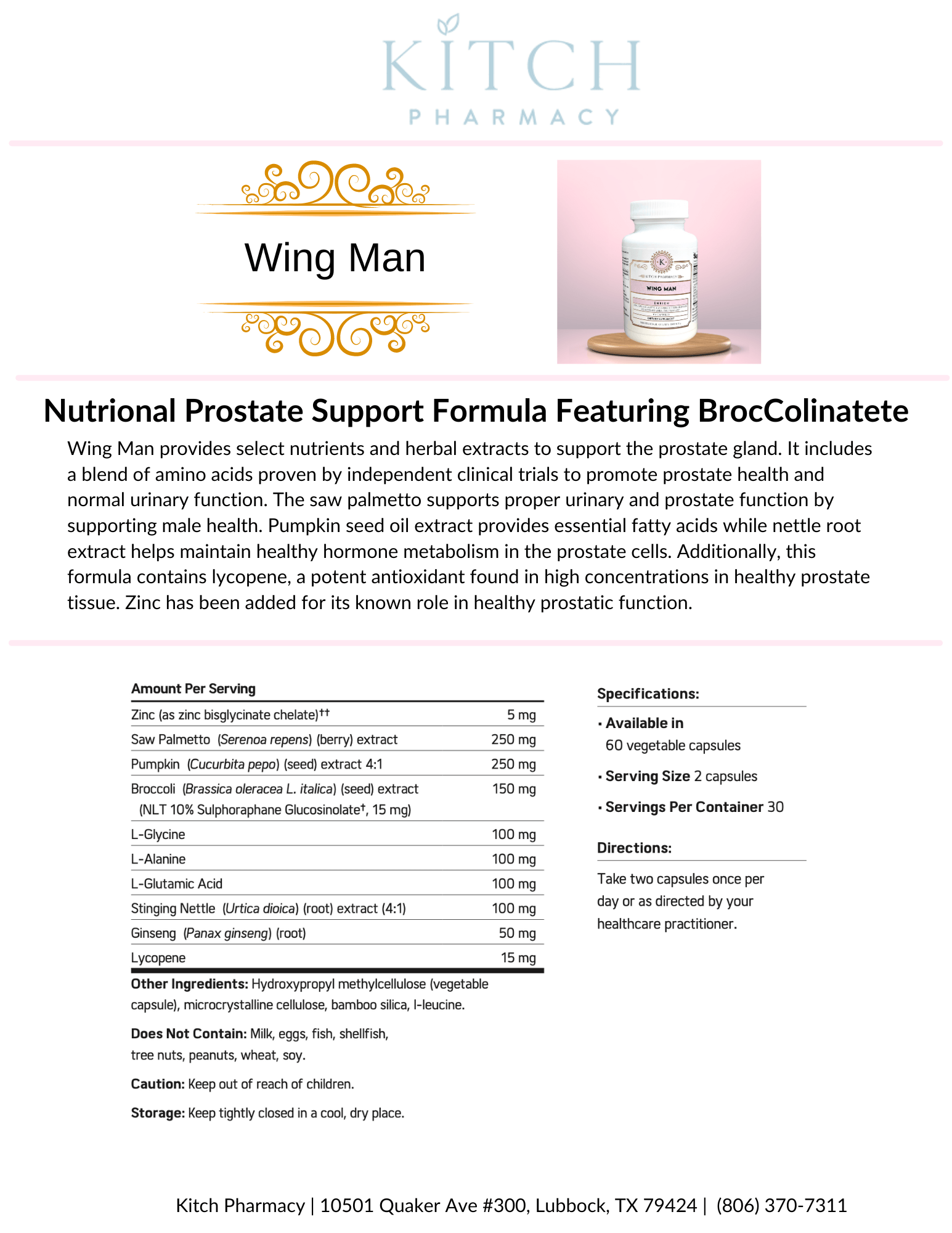 WING MAN (Advanced Prostate Support) - Kitch Pharmacy