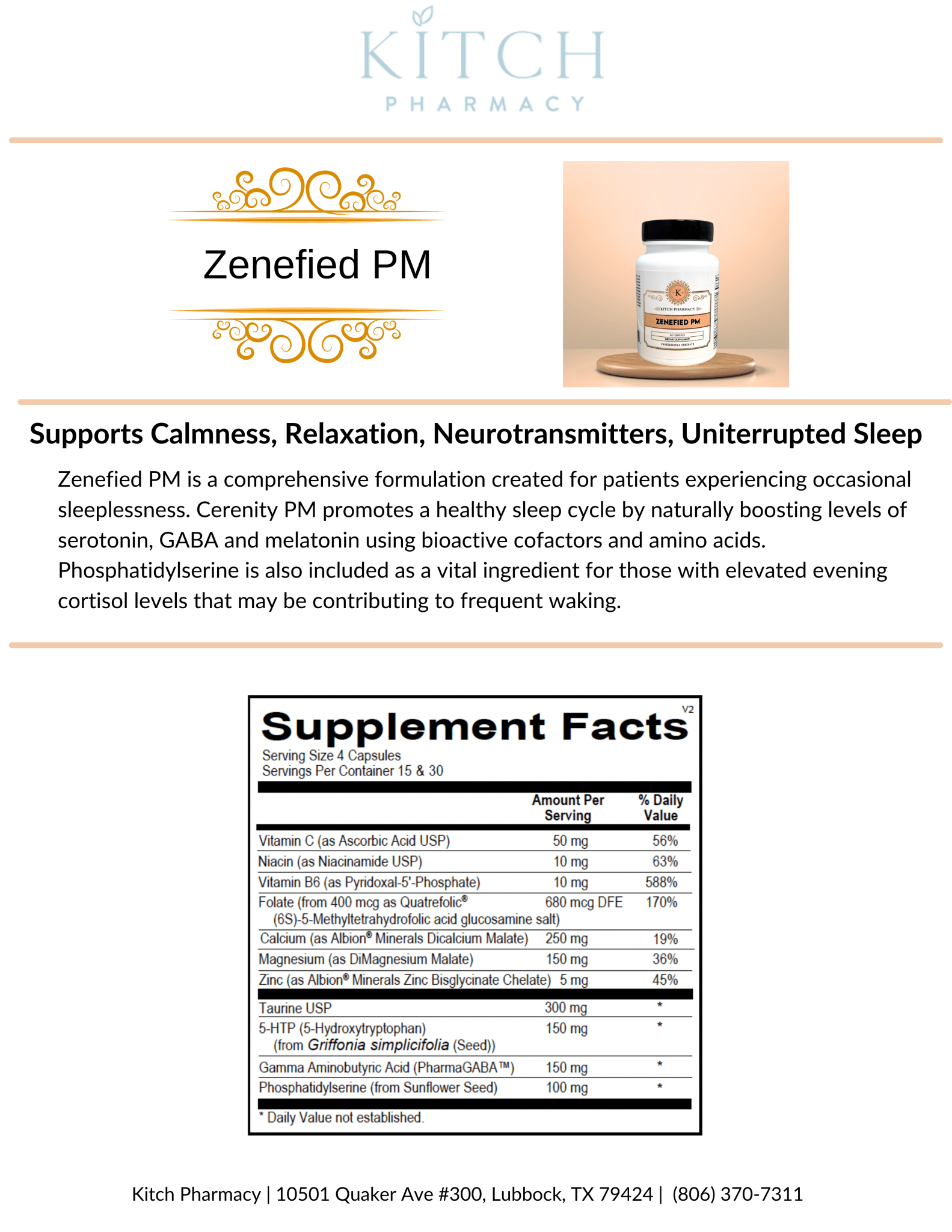 ZENEFIED PM - Kitch Pharmacy